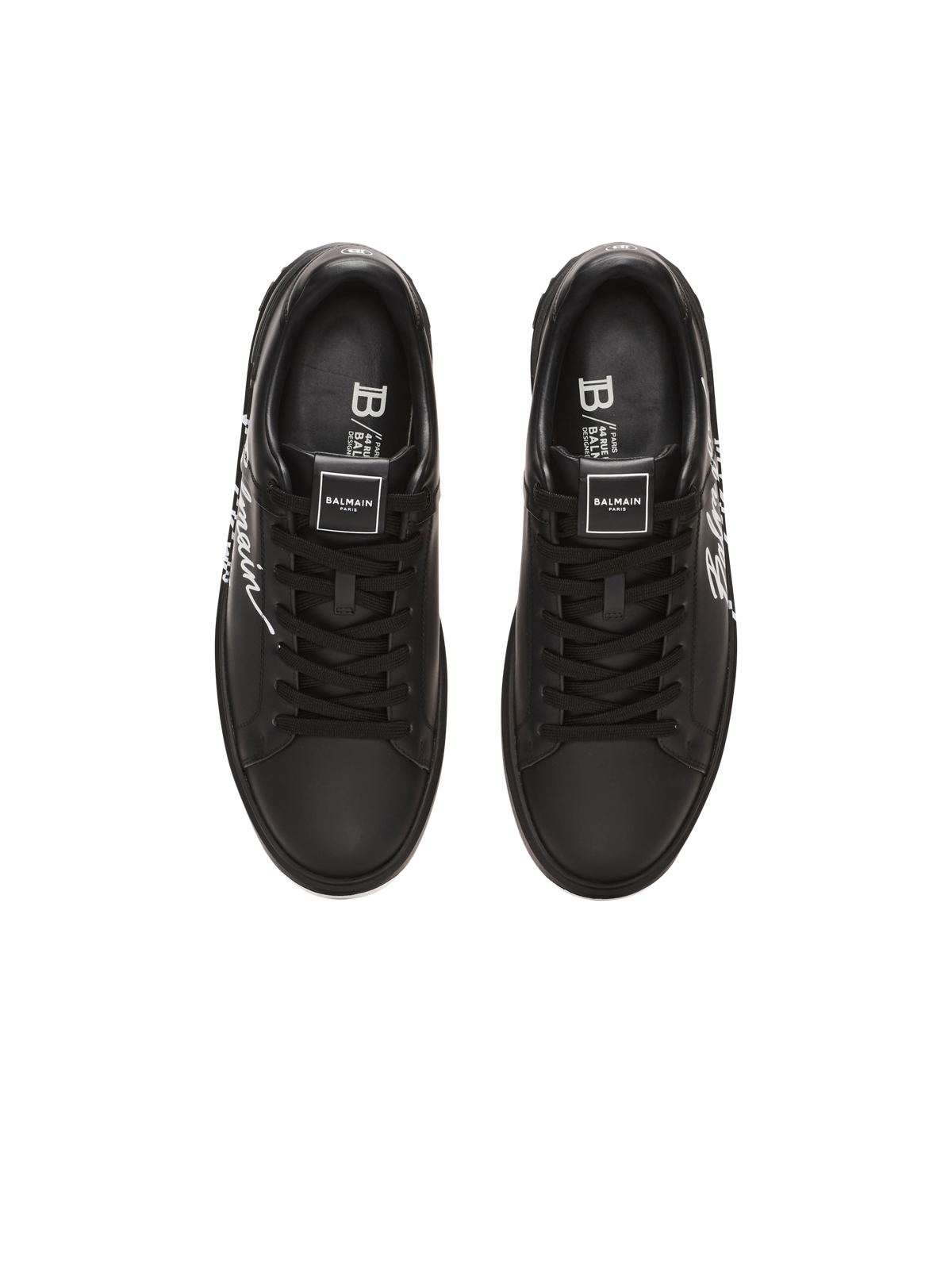 Baskets b-court en cuir de veau - Noir