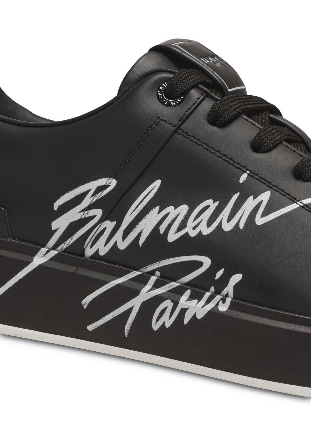 Baskets b-court en cuir de veau - Noir