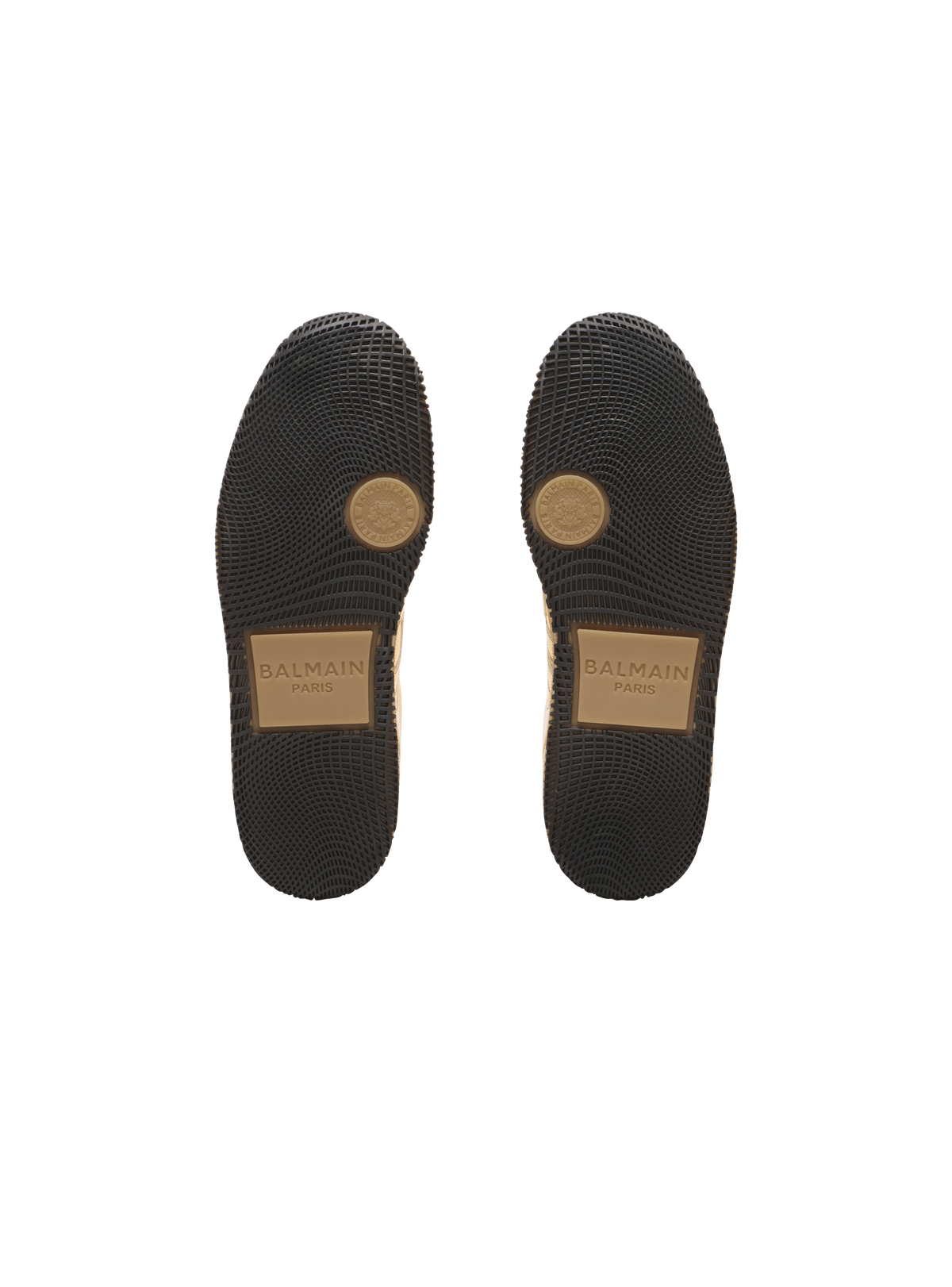 Baskets balmain swan en cuir effet miroir - Or & Noir