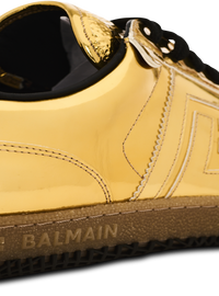 Baskets balmain swan en cuir effet miroir - Or & Noir