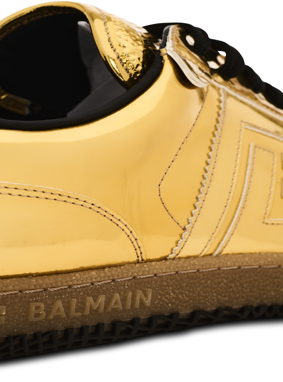 Baskets balmain swan en cuir effet miroir - Or & Noir