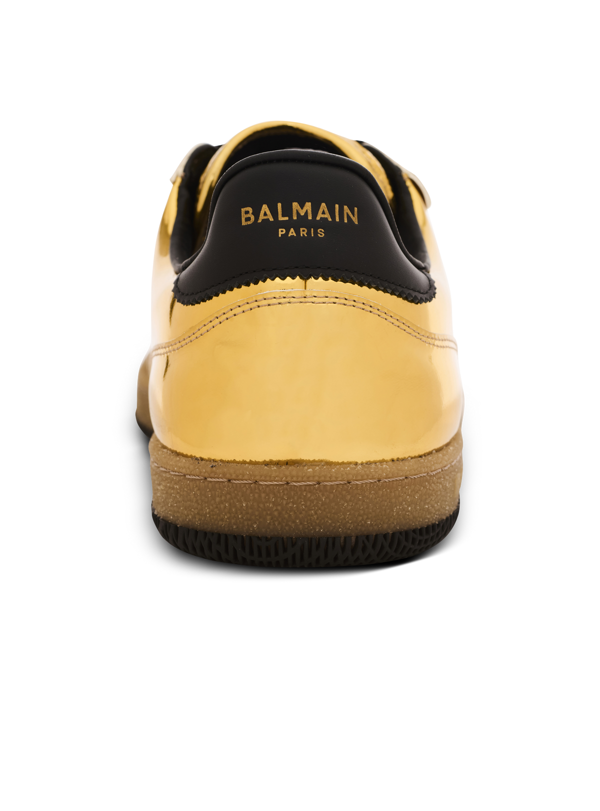 Baskets balmain swan en cuir effet miroir - Or & Noir
