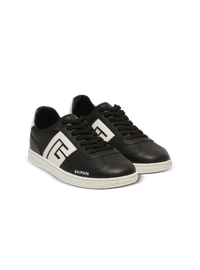 Baskets balmain swan en cuir de veau - Noir & Blanc