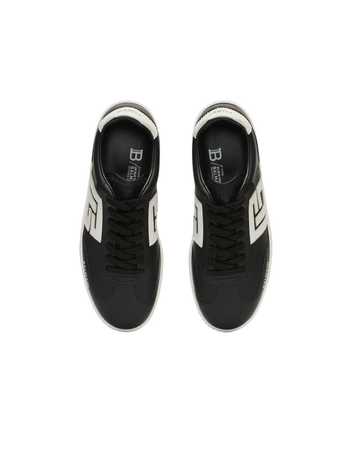 Baskets balmain swan en cuir de veau - Noir & Blanc