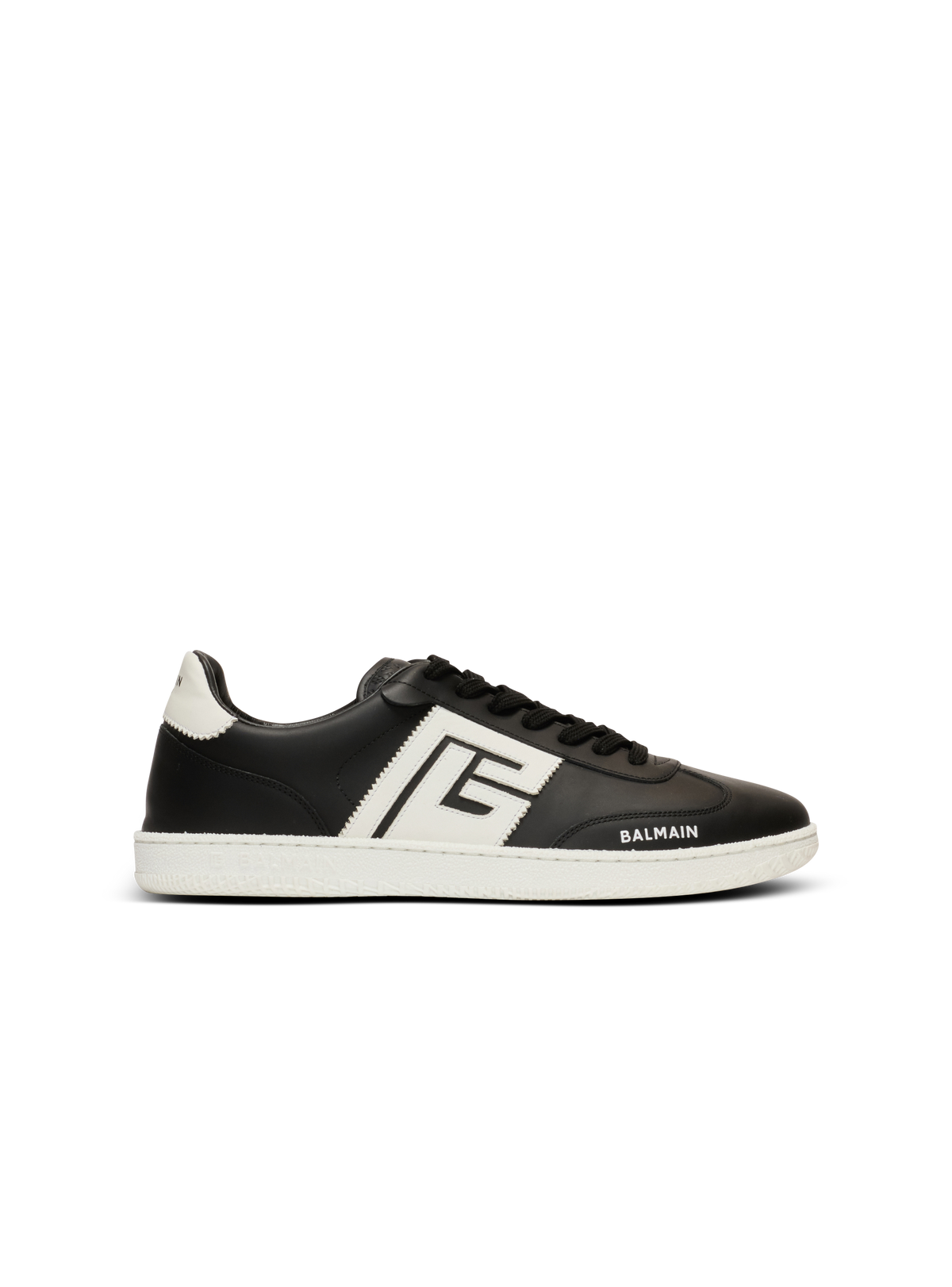 Baskets balmain swan en cuir de veau - Noir & Blanc