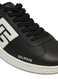 Baskets balmain swan en cuir de veau - Noir & Blanc