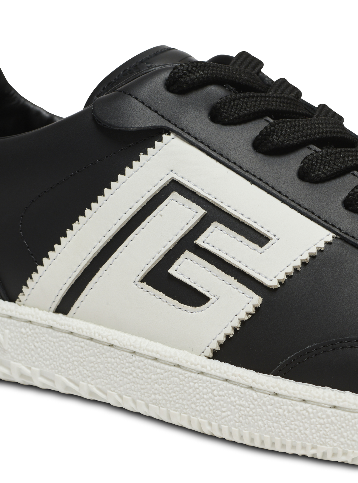 Baskets balmain swan en cuir de veau - Noir & Blanc