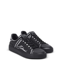 Baskets b-court en cuir de veau imprimé  - Noir & Blanc