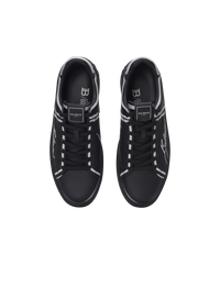 Baskets b-court en cuir de veau imprimé  - Noir & Blanc