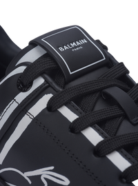 Baskets b-court en cuir de veau imprimé  - Noir & Blanc