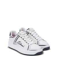 Baskets b-court en cuir de veau imprimé  - Blanc & Noir