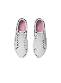 Baskets b-court en cuir de veau imprimé  - Blanc & Noir
