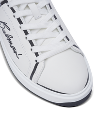 Baskets b-court en cuir de veau imprimé  - Blanc & Noir