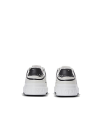 Baskets b-court en cuir de veau imprimé  - Blanc & Noir