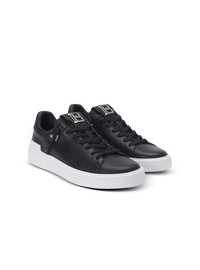 Baskets b-court b-buzz en cuir de veau embossé   - Noir & Blanc