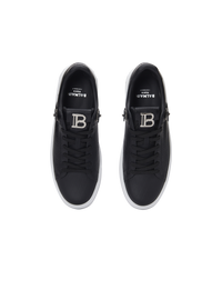 Baskets b-court b-buzz en cuir de veau embossé   - Noir & Blanc