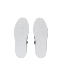 Baskets b-court b-buzz en cuir de veau embossé   - Noir & Blanc
