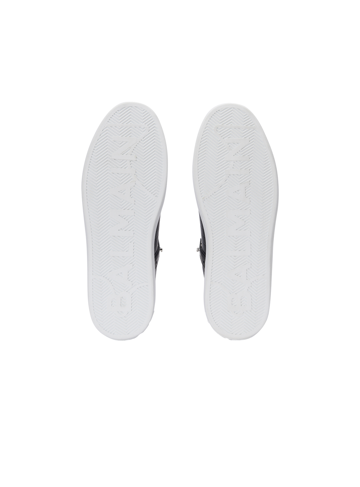 Baskets b-court b-buzz en cuir de veau embossé   - Noir & Blanc