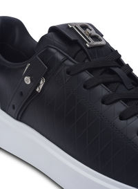 Baskets b-court b-buzz en cuir de veau embossé   - Noir & Blanc