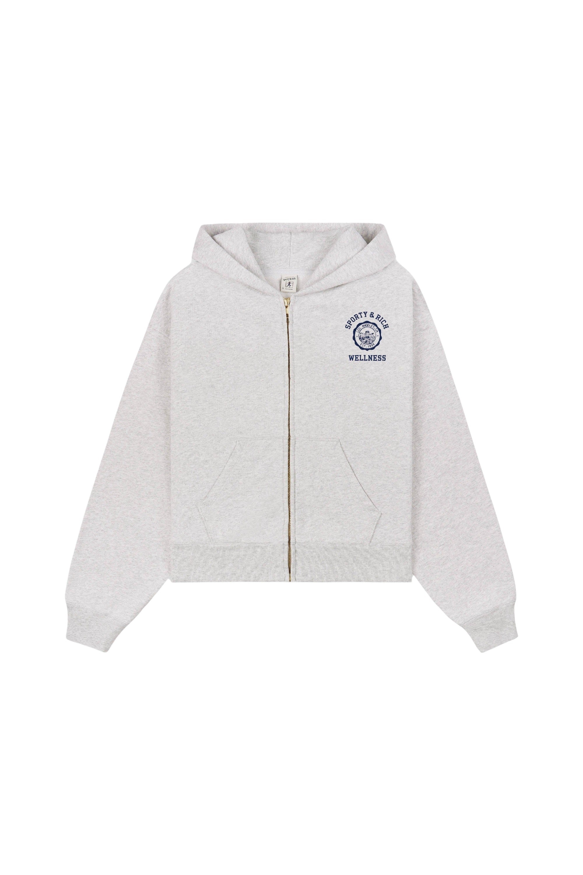 Sweat à capuche zippé avec logo - Heather Gray