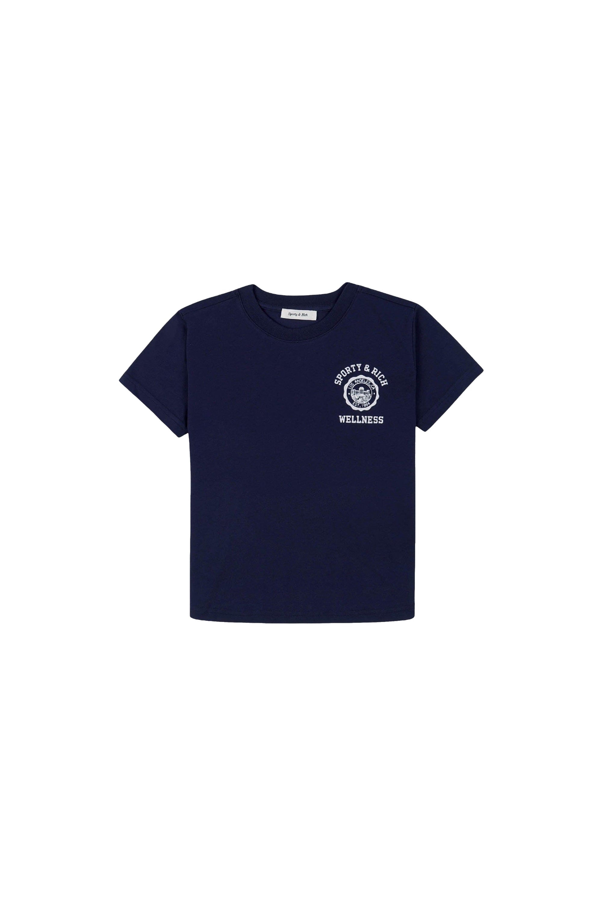Printed crew-neck T-shirt - Navy Blue