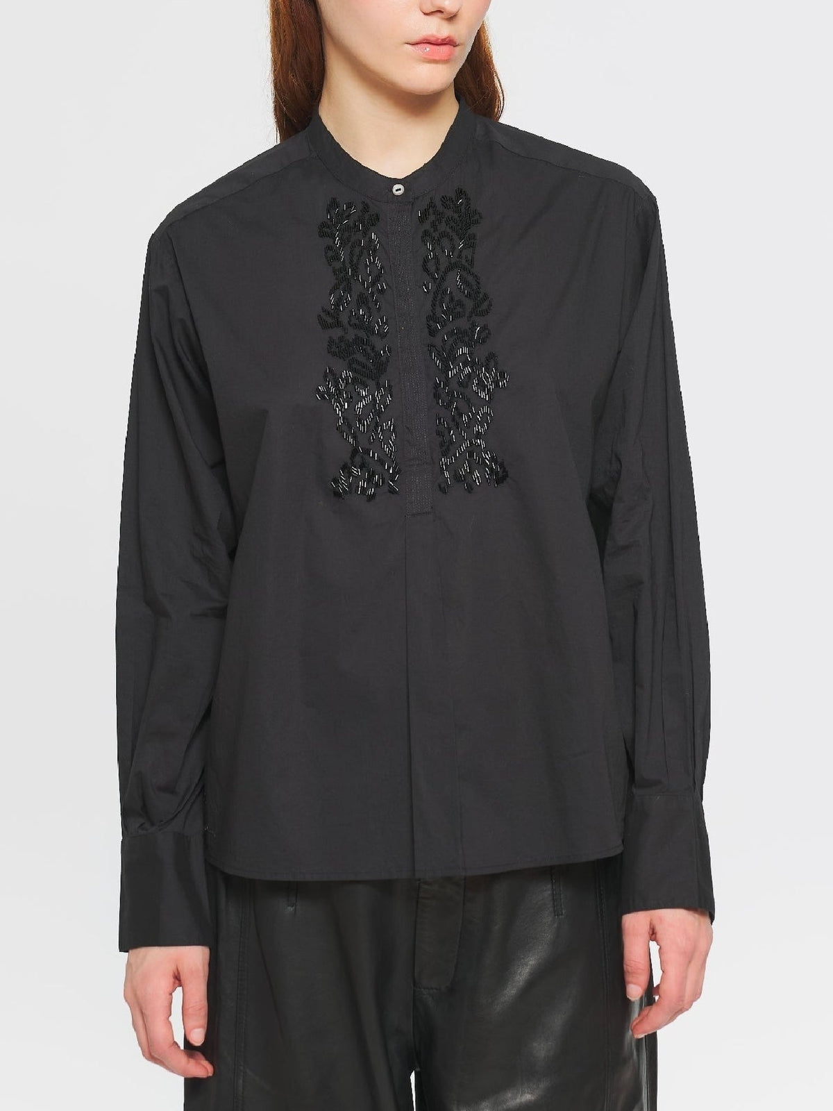 Blouse brodée Emilie - Black