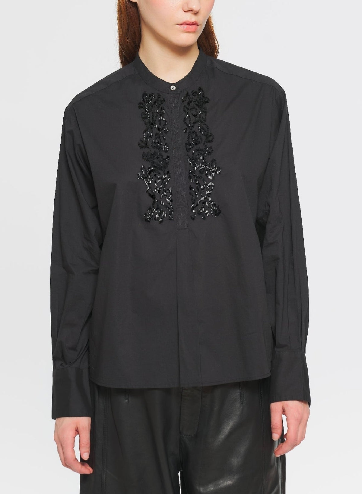 Blouse brodée Emilie - Black