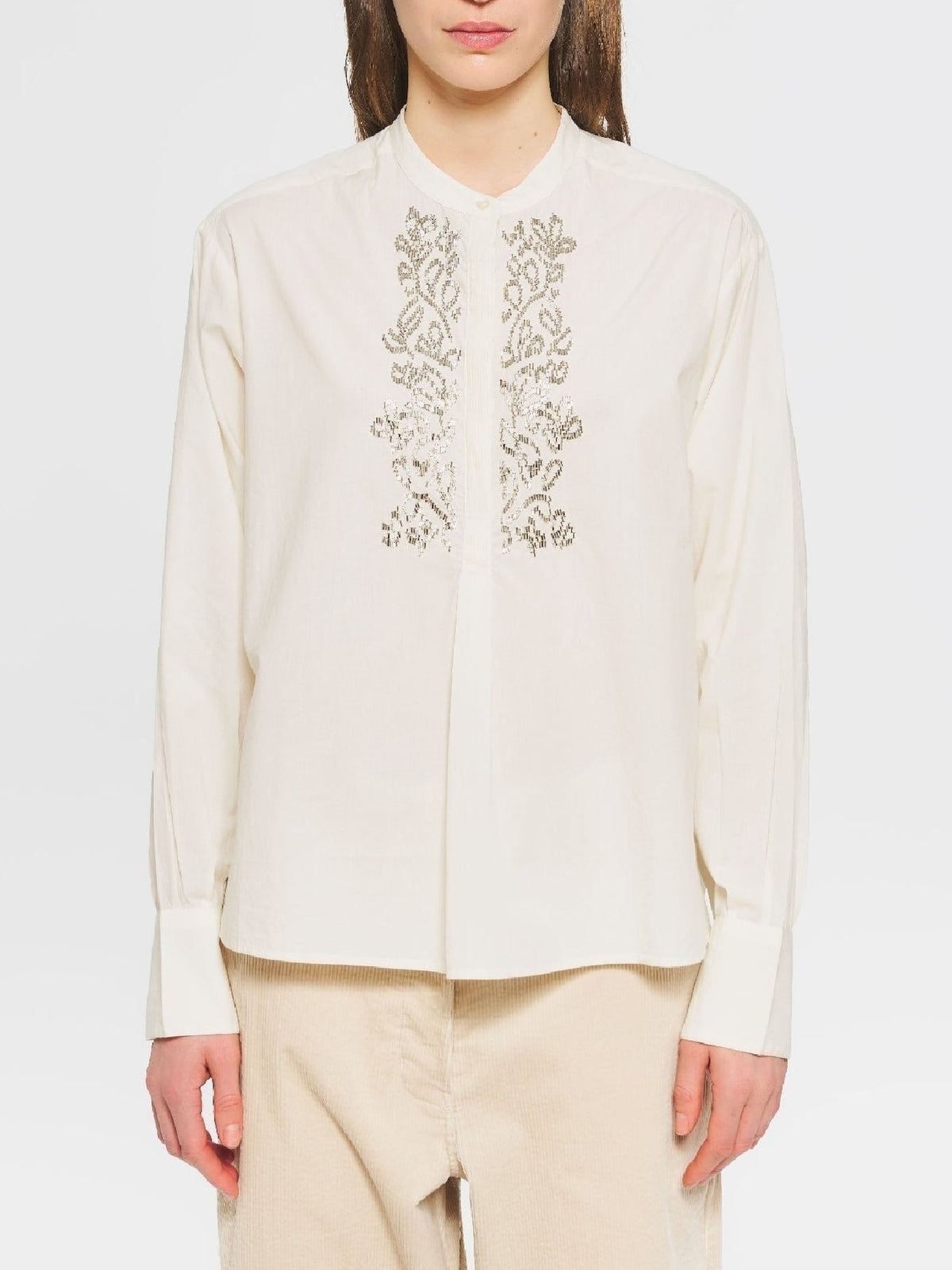 Blouse brodée Emilie - Cream