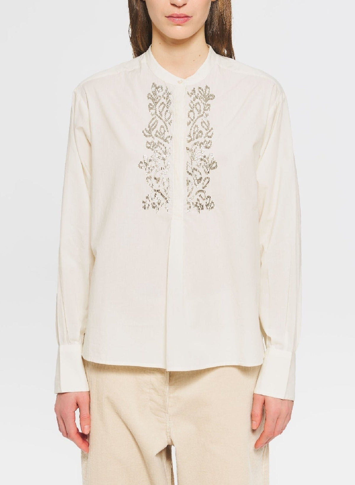 Blouse brodée Emilie - Cream