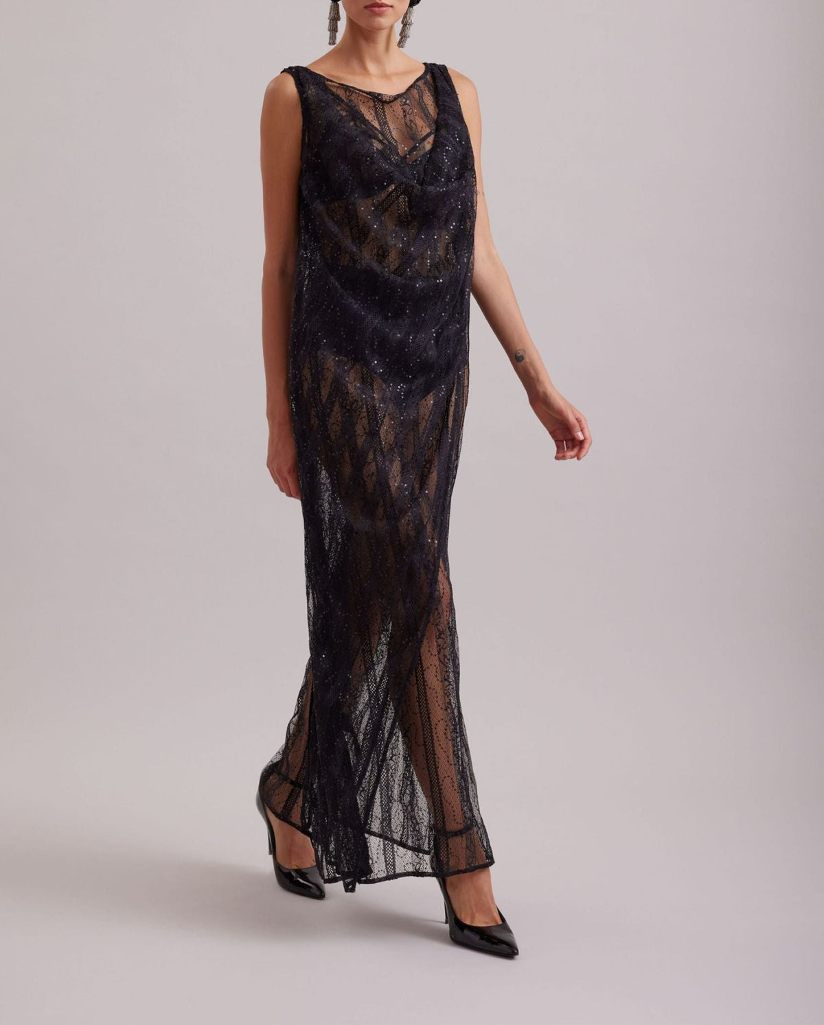 Robe Emotion à détails transparent - Black