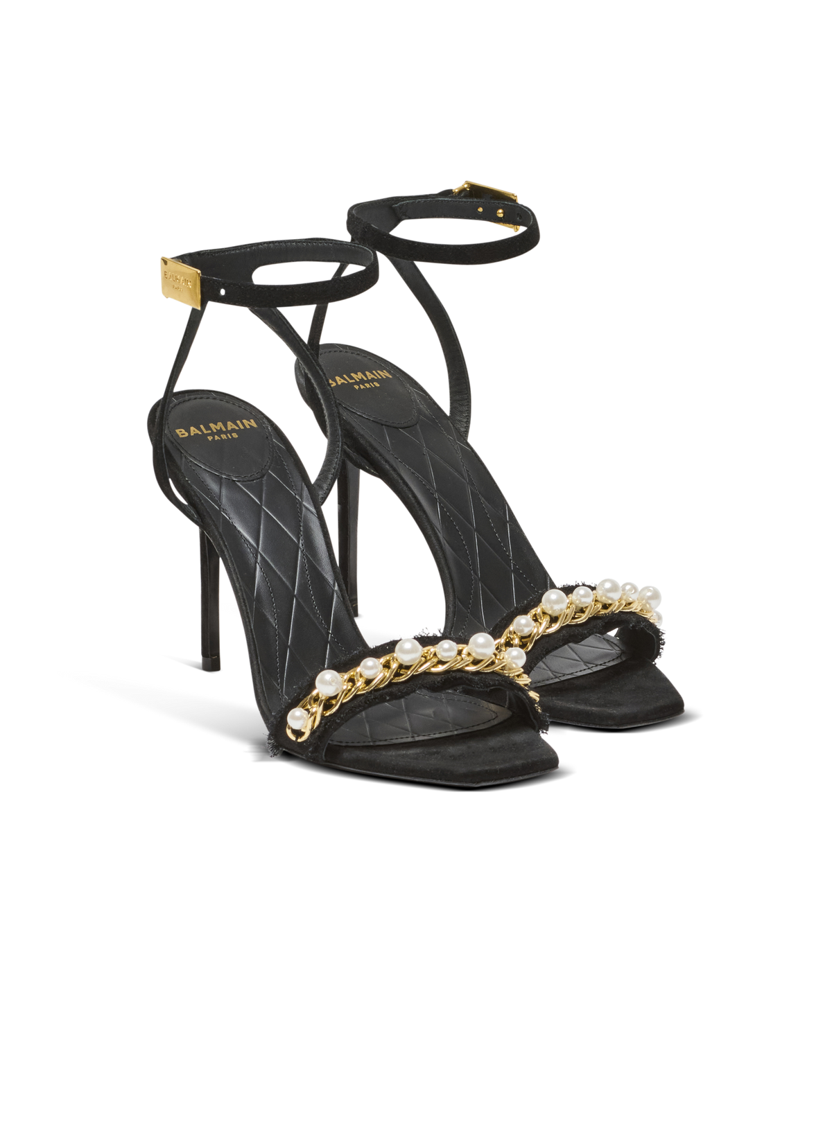 Sandales pb en cuir suédé - Noir