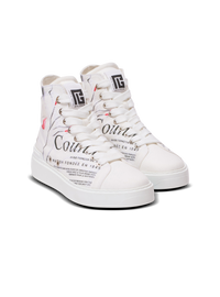 Baskets b-court high top imprimées balmain beauty - Rouge