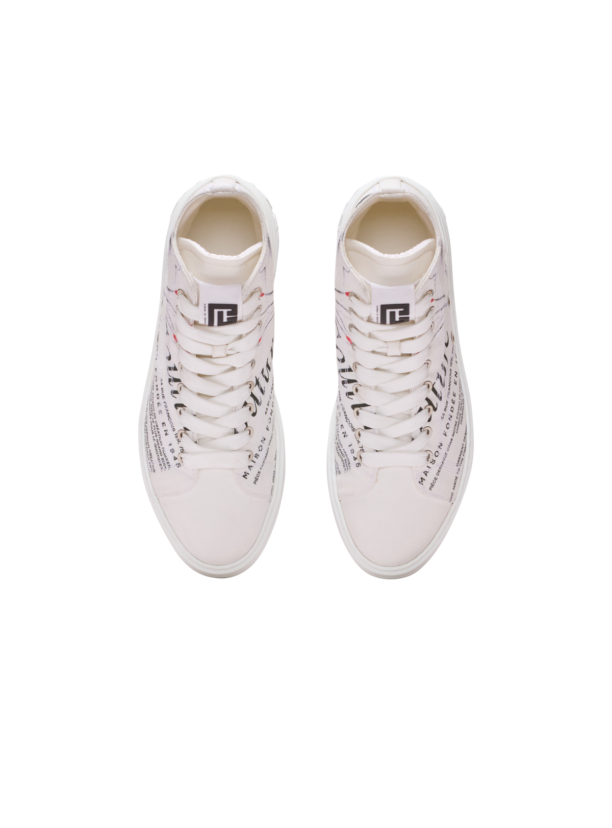 Baskets b-court high top imprimées balmain beauty - Rouge