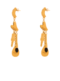 Boucles d’oreilles beauty à charms - Noirvintage Brass