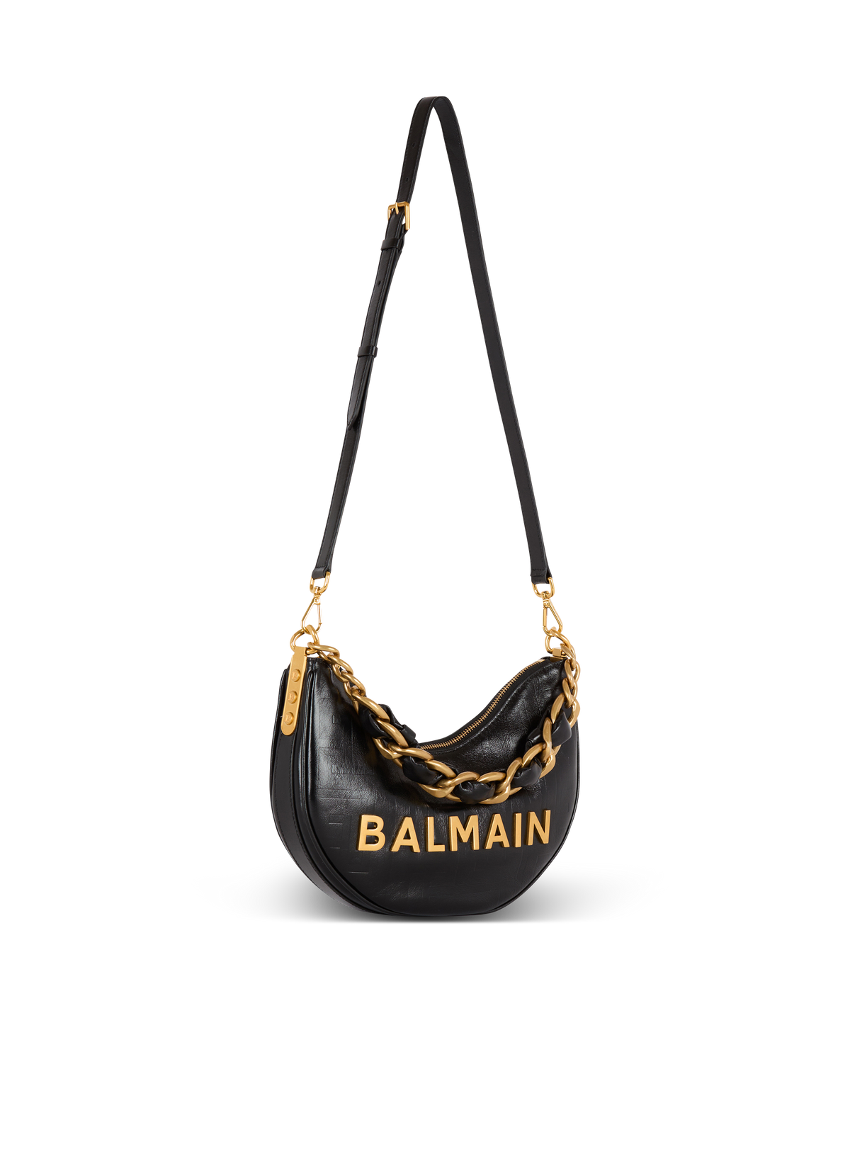 Sac 1945 soft moon en cuir de veau à monogramme - Noir