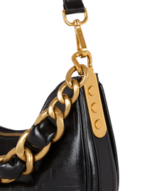 Sac 1945 soft moon en cuir de veau à monogramme - Noir