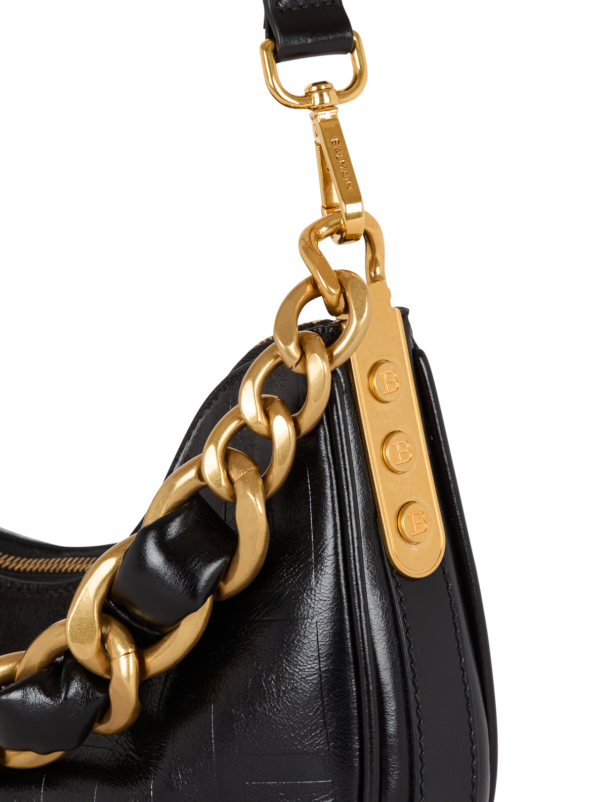 Sac 1945 soft moon en cuir de veau à monogramme - Noir
