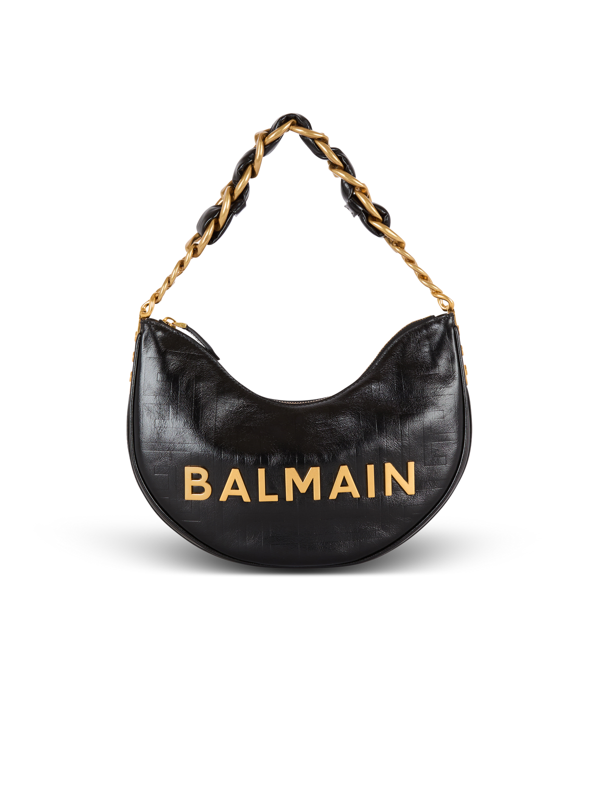 Sac 1945 soft moon en cuir de veau à monogramme - Noir