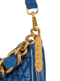 Sac 1945 soft moon en denim matelassé à motif diamond - Bleu Jean