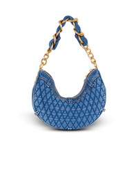 Sac 1945 soft moon en denim matelassé à motif diamond - Bleu Jean