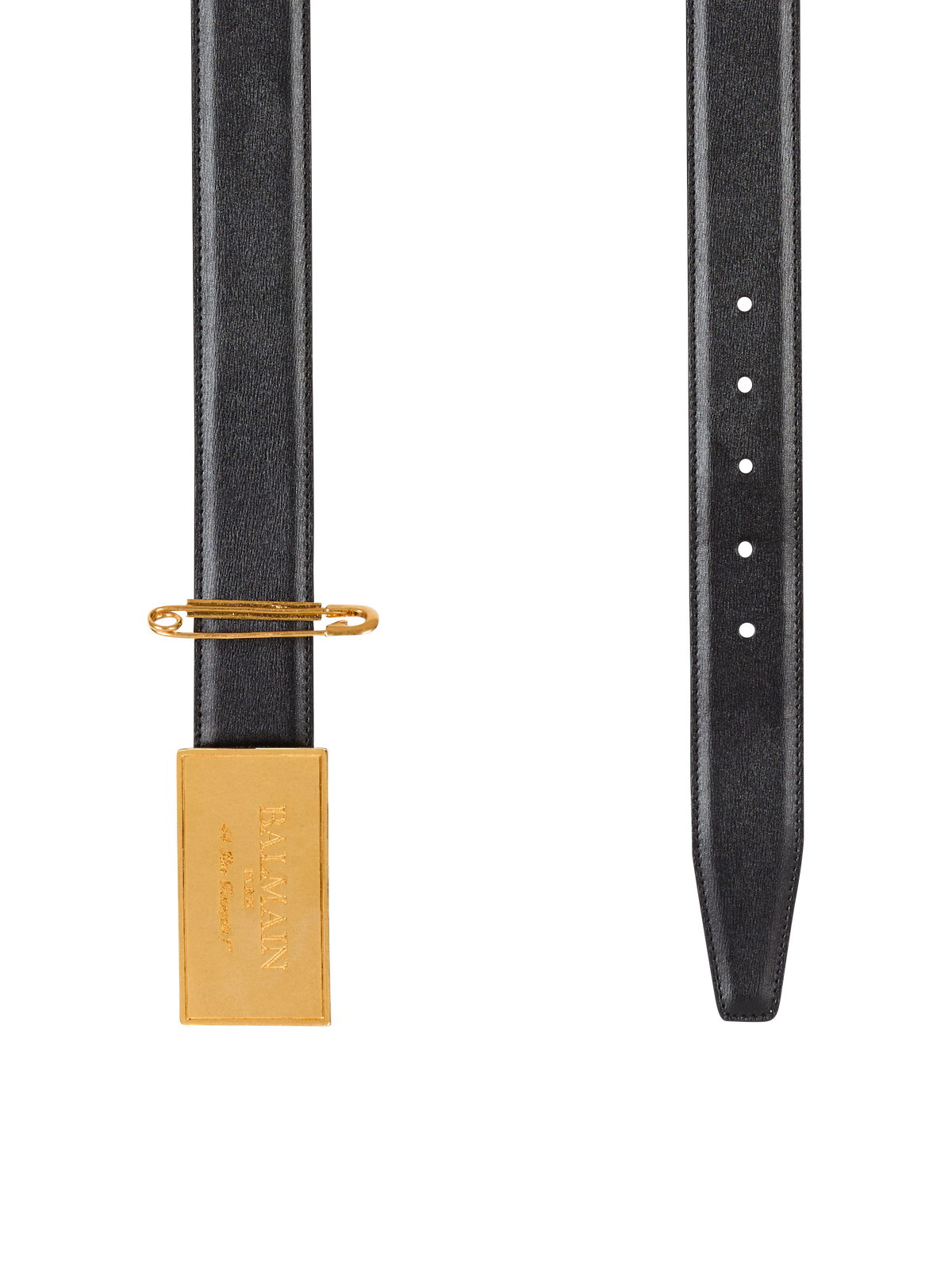 Ceinture en cuir avec épingle à nourrice - Noirvintage Brass