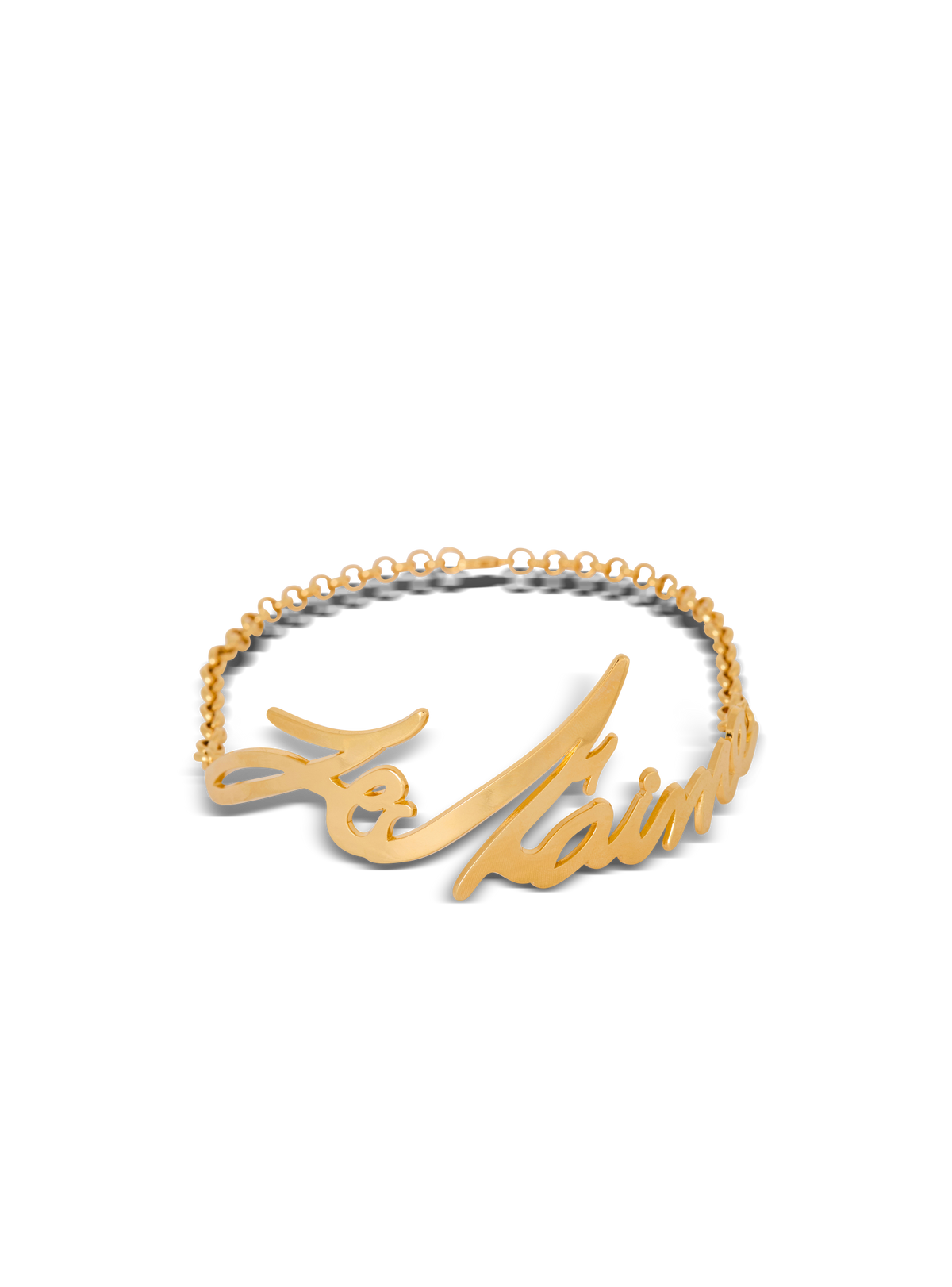Collier ras-du-cou "je t’aime" en laiton - Or