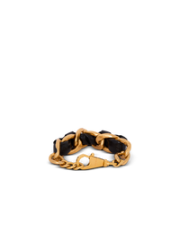 Bracelet 1945 soft en chaîne et cuir  - Noir & Or