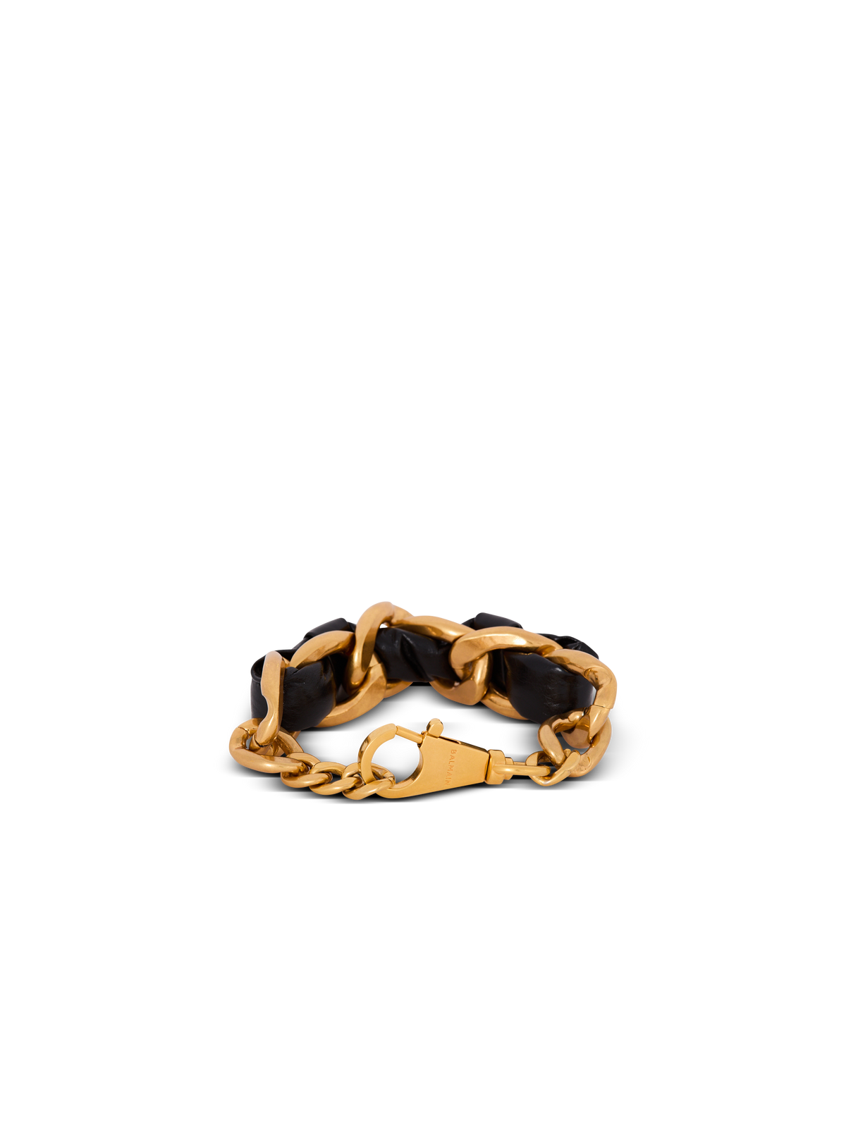 Bracelet 1945 soft en chaîne et cuir  - Noir & Or