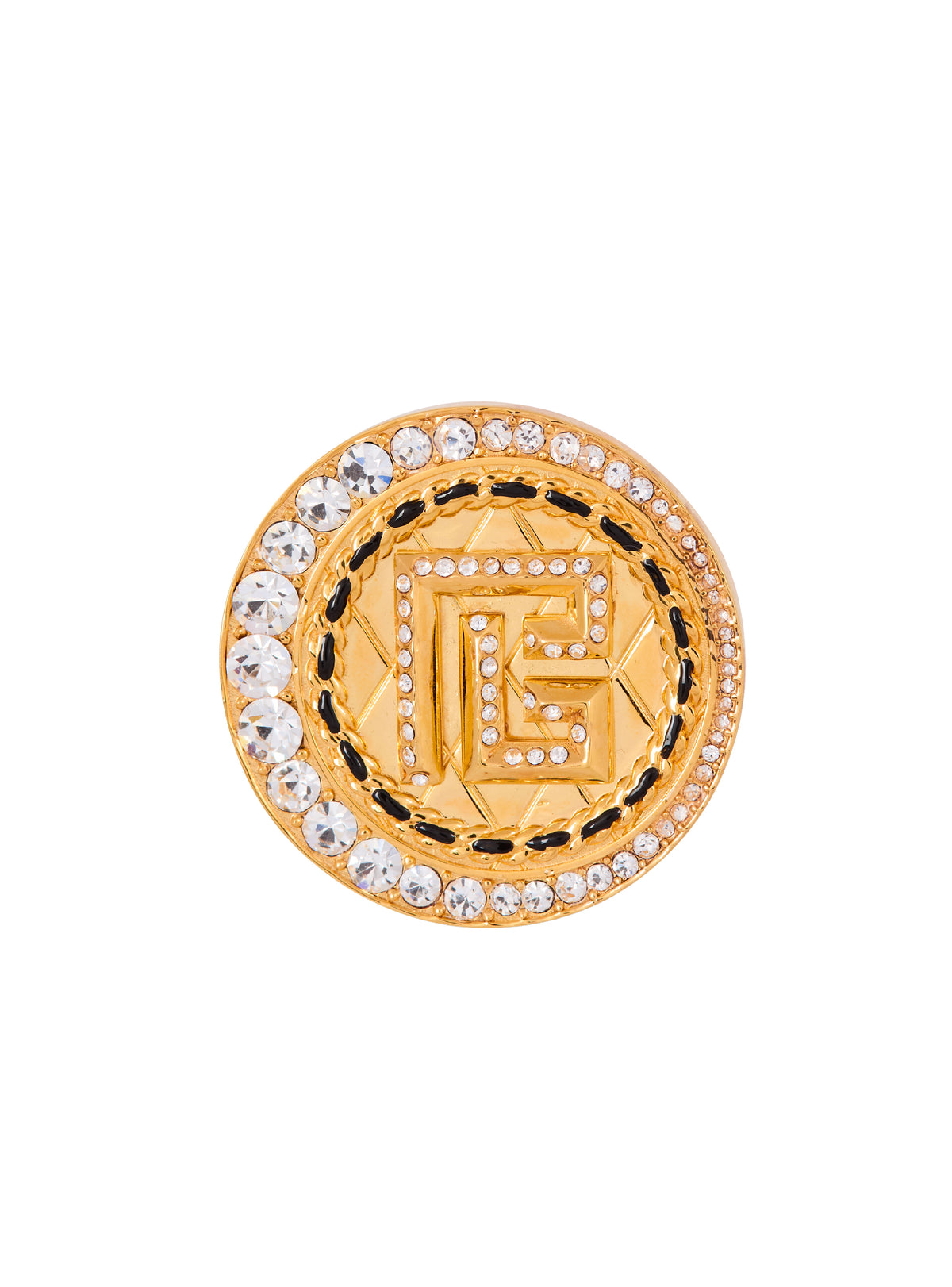 Broche en laiton et strass - Or