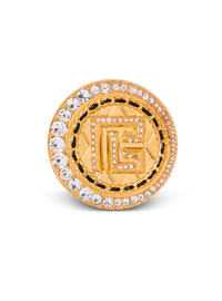Broche pb en laiton et strass - Or