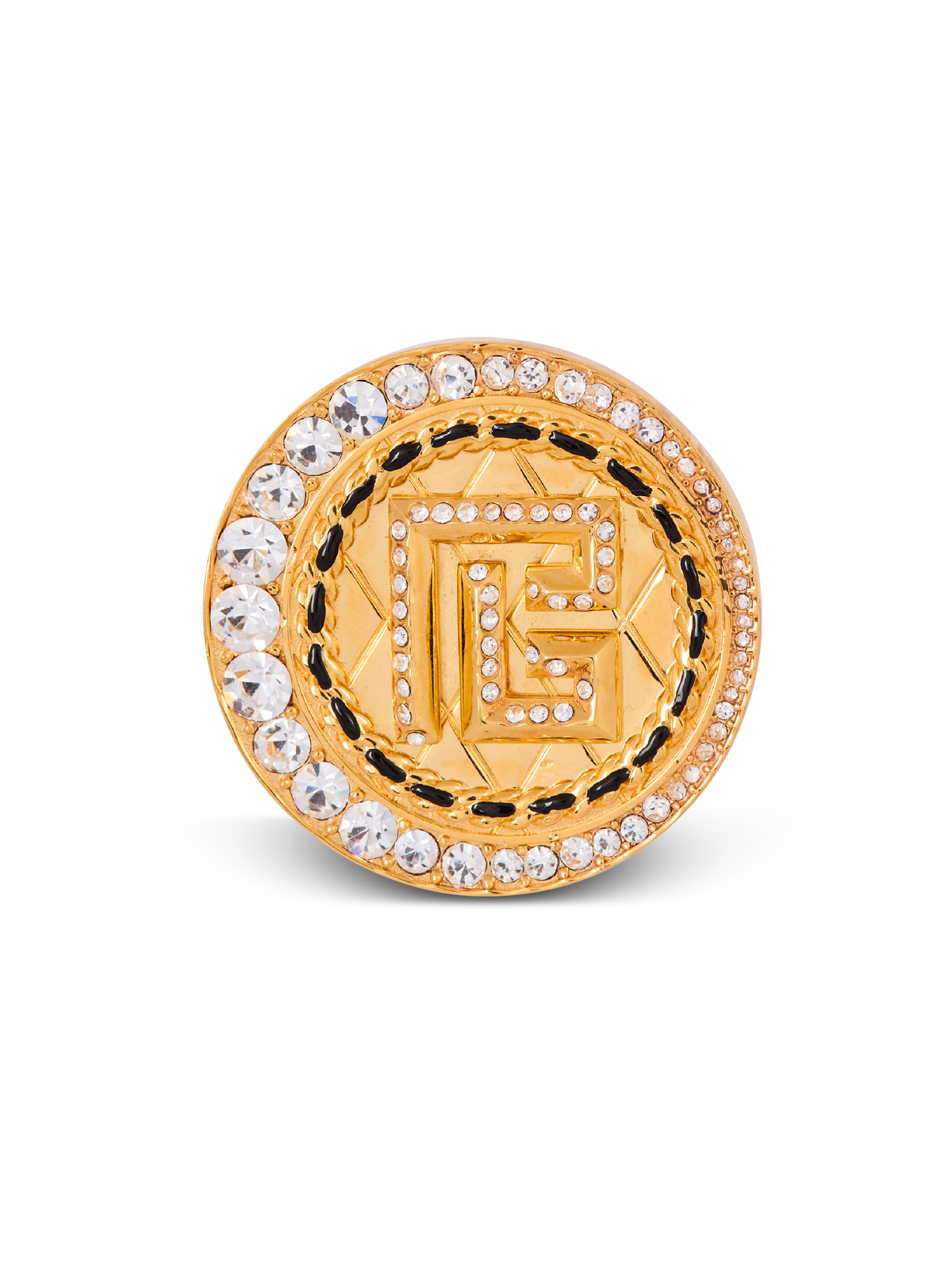 Broche pb en laiton et strass - Or