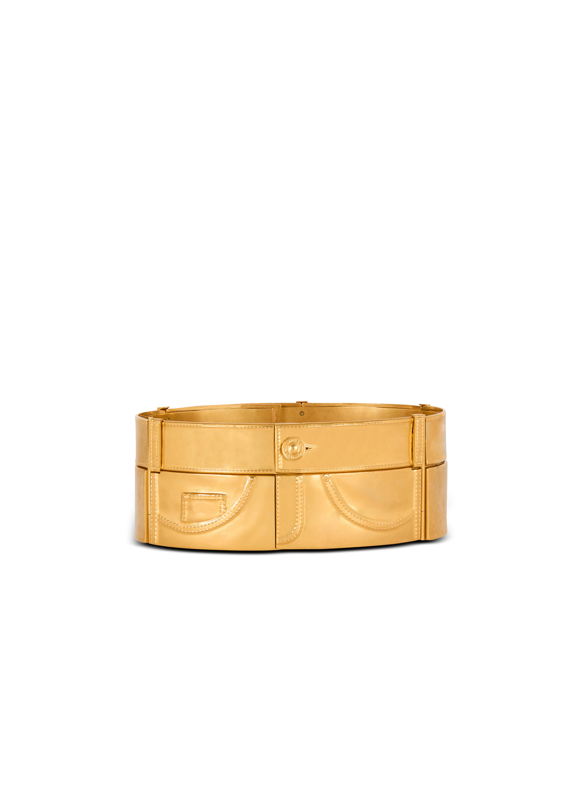 Ceinture avec trompe-l'œil denim en laiton - Or