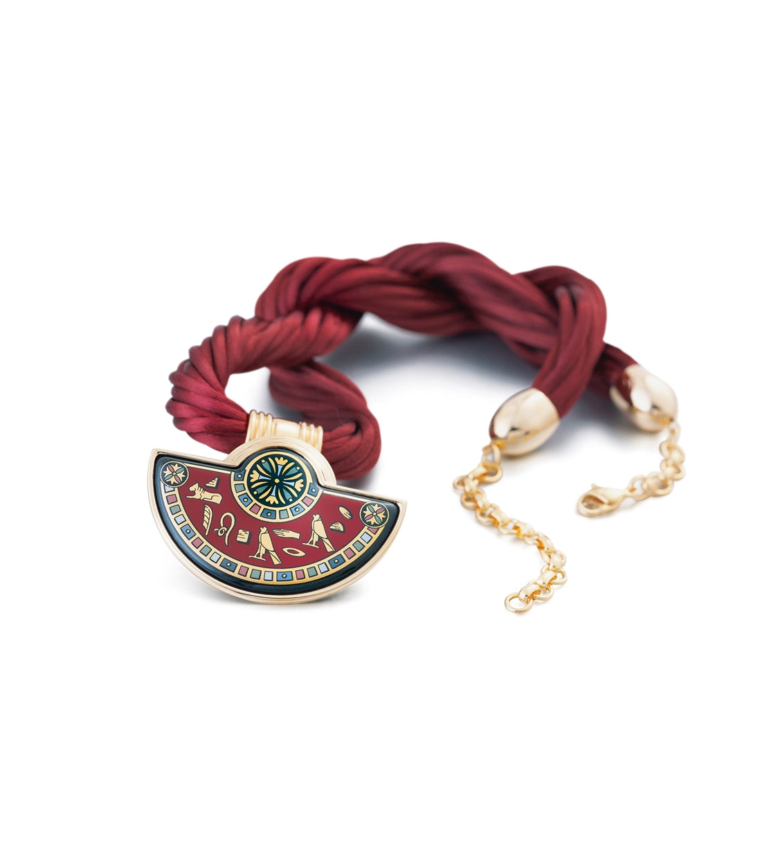 Collier Halfmoon décoré à l'or 24 carats - Rouge, Marron & Or