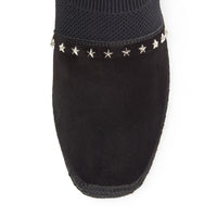 Espadrilles Enzo en daim et tricot à étoiles - Black & Silver